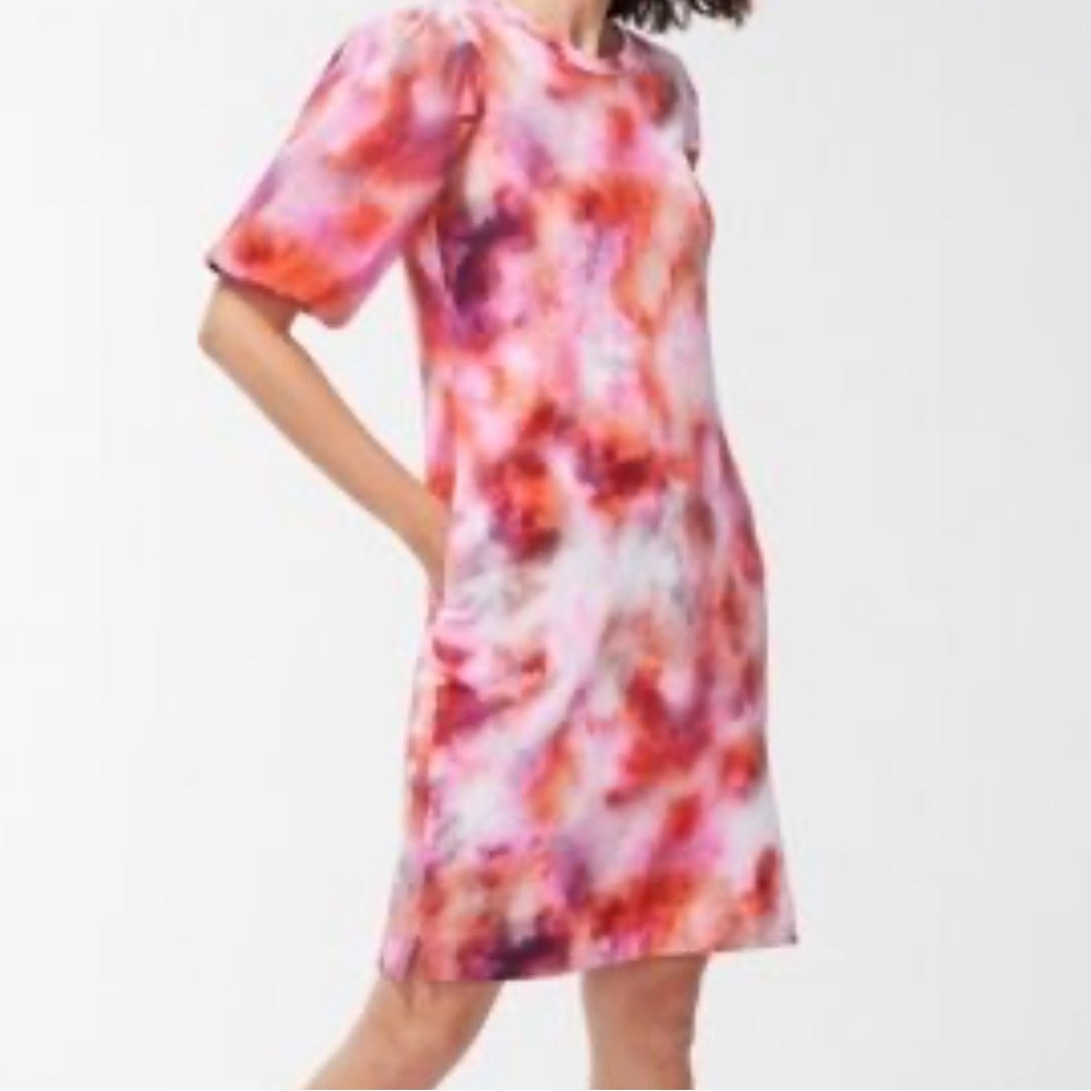 Chico's Pink  Red and Purple Tie-Dye Dress